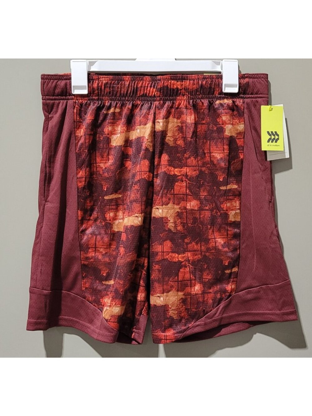 All In Motion Red & Orange Geo Print Athletic Drawstring Shorts - Men's Size XXL